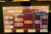 Touchscreen control user interface showing main page