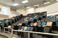 Back of room view of student auditorium seating