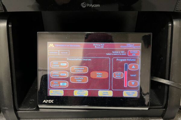 Touchscreen control user interface showing main page