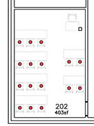 Layout diagram of room.