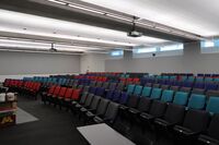 Back of room view of student auditorium seating