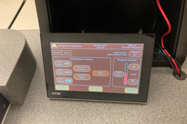 Touchscreen control user interface showing main page