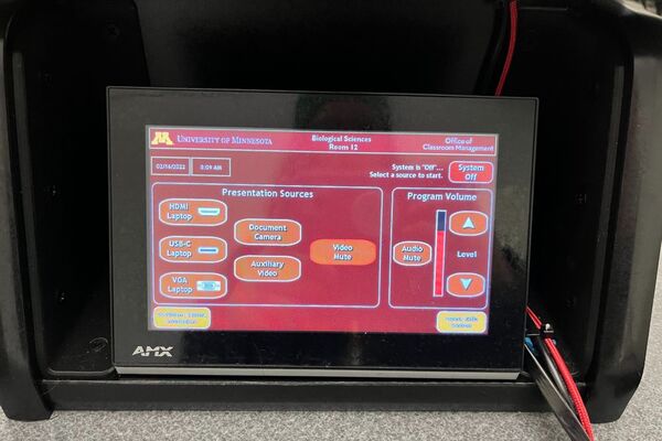 Touchscreen control user interface showing main page