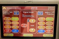 Touchscreen control user interface showing main page