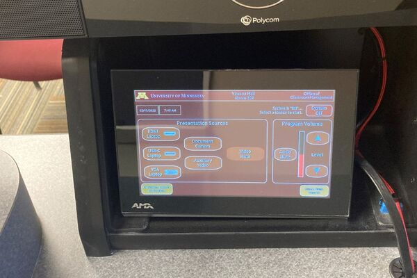 Touchscreen control user interface showing main page