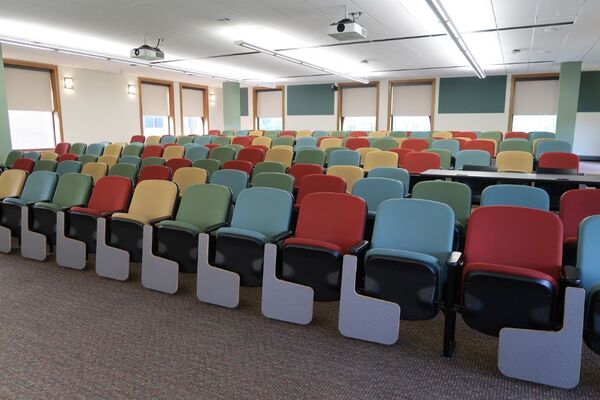 Back of room view of student auditorium seating 