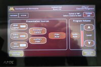 Touchscreen control user interface showing main page