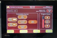 Touchscreen control user interface showing main page