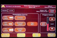 Touchscreen control user interface showing main page