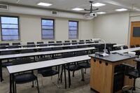 Back of room view of student table and chair seating 