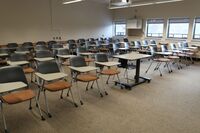 Back of room view of student tablet arm seating