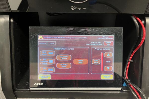 Touchscreen control user interface showing main page