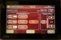 Touchscreen control user interface showing main page