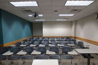 Back of room view of student tablet arm seating