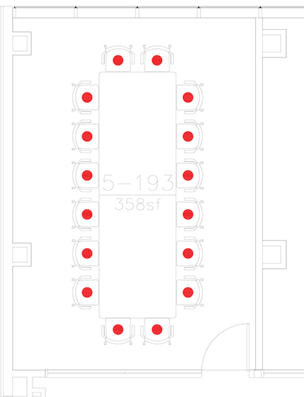 Layout diagram of room.