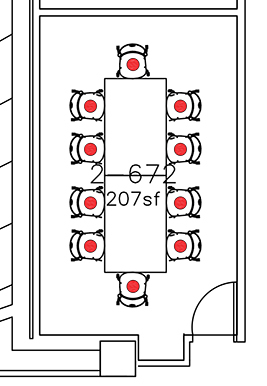 Layout diagram of room.