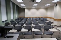 Back of room view of student tablet arm seating