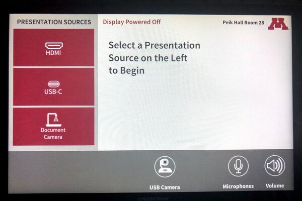 Touchscreen control user interface showing main page