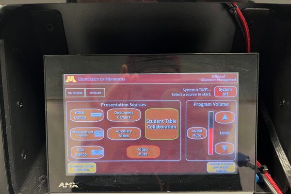 Touchscreen control user interface showing main page