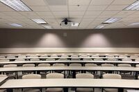 Back of room view of student table and chair seating 