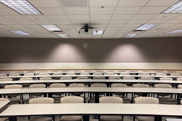 Back of room view of student table and chair seating 