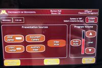 Touchscreen control user interface showing main page