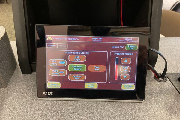 Touchscreen control user interface showing main page