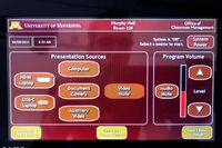 Touchscreen control user interface showing main page