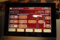 Touchscreen control user interface showing main page