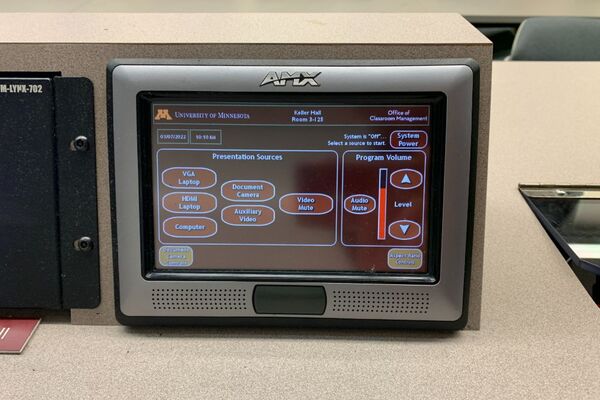 Touchscreen control user interface showing main page