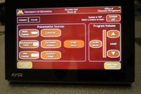 Touchscreen control user interface showing main page